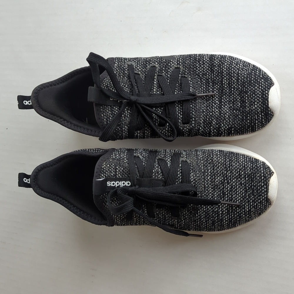 Adidas Cloud Foam Memory Footbed Lightweight Athletic Sneakers 7 Black White - Picture 4 of 14